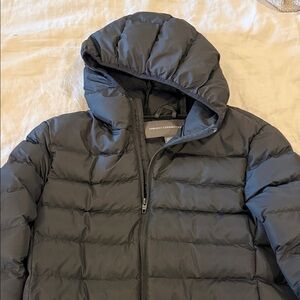French Connection Quilted Hooded Puffer Jacket - Black Medium